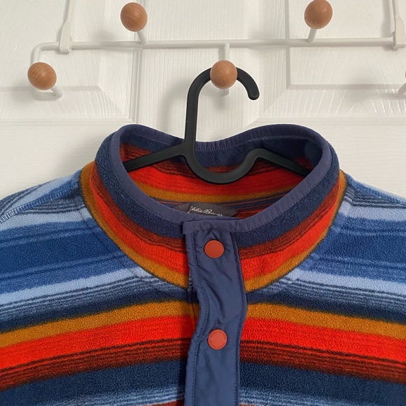Eddie Bauer Mens Striped 1/4 Snap Fleece Sweater Size XL - Picture 3 of 10